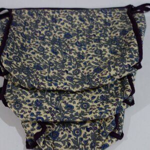Handmade Cotton Make Up 3 Cosmetic Bags with Zipper